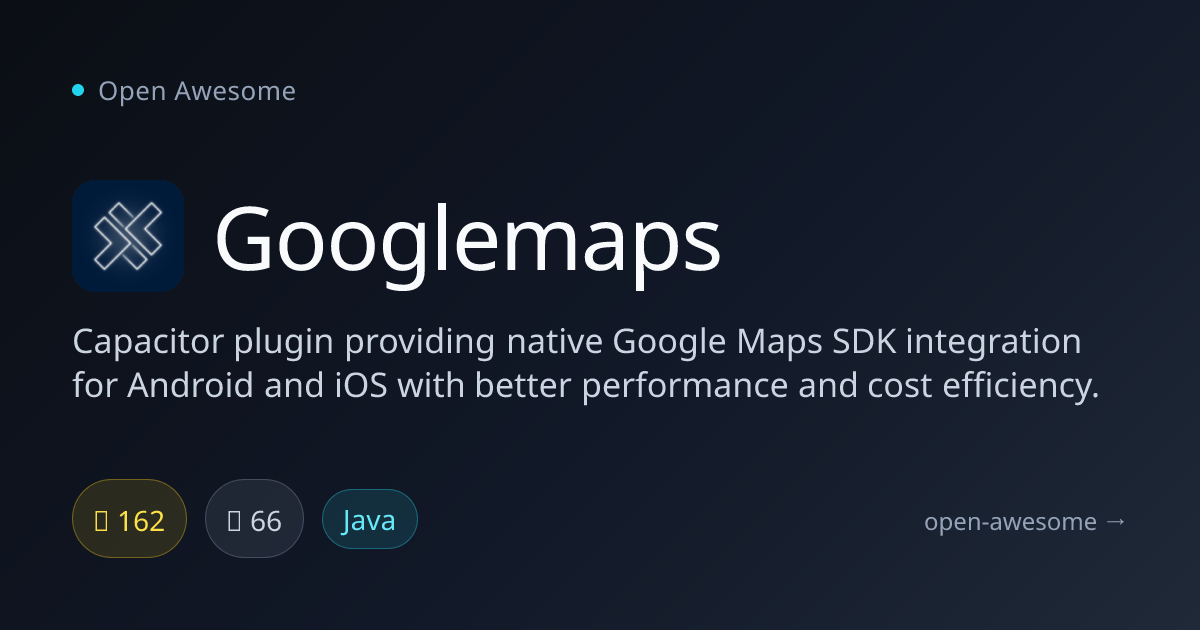 Googlemaps — Native Google Maps Capacitor Plugin | Open Awesome
