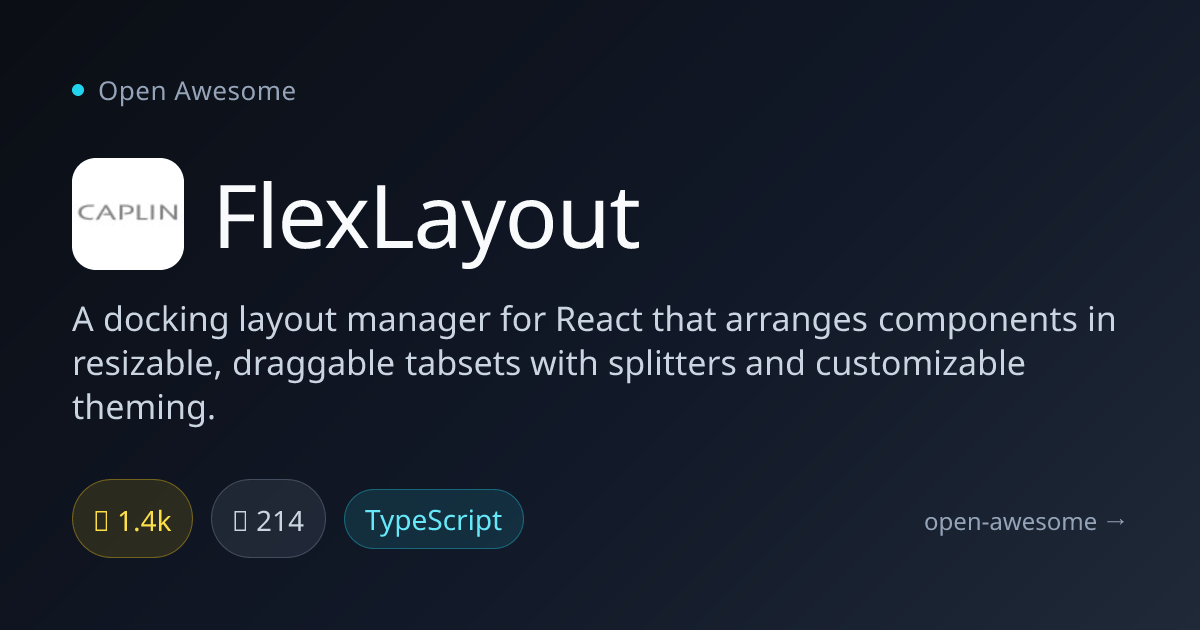 FlexLayout — Docking Layout Manager for React | Open Awesome
