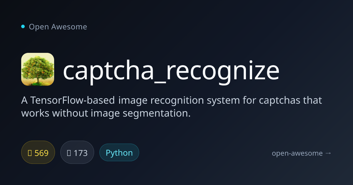 captcha_recognize — TensorFlow Captcha Recognition | Open Awesome