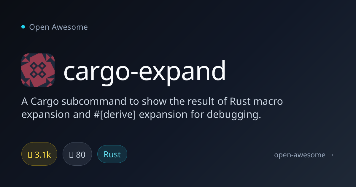 cargo-expand — Rust Macro Expansion Debugger | Open Awesome