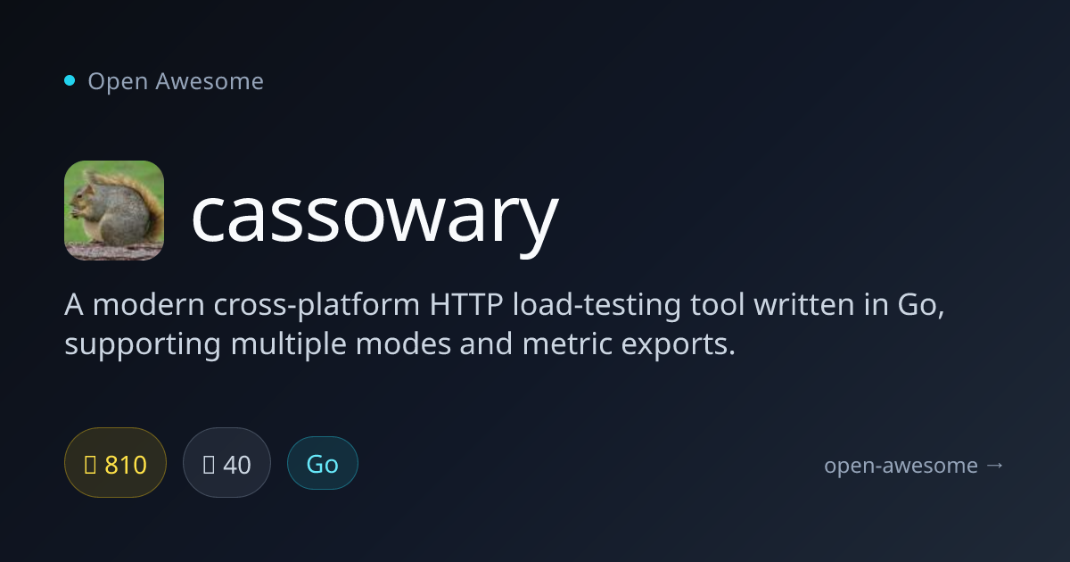 cassowary — Cross-Platform HTTP Load Testing Tool | Open Awesome