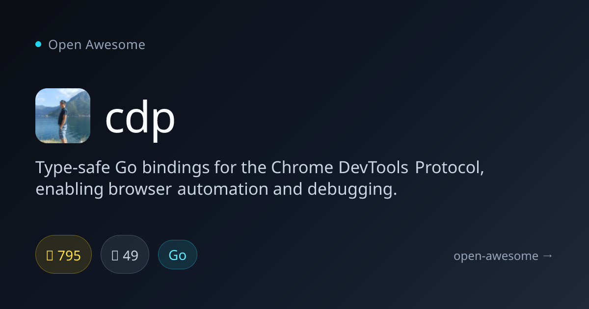 cdp — Chrome DevTools Protocol Bindings | Open Awesome