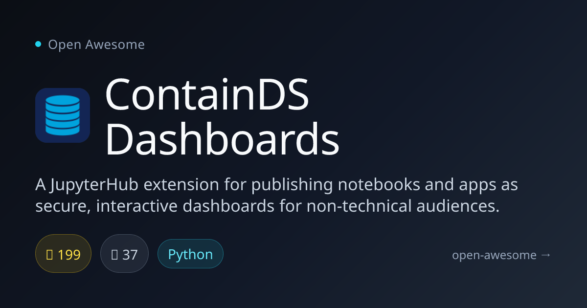 ContainDS Dashboards — JupyterHub Extension for Dashboards | Open Awesome