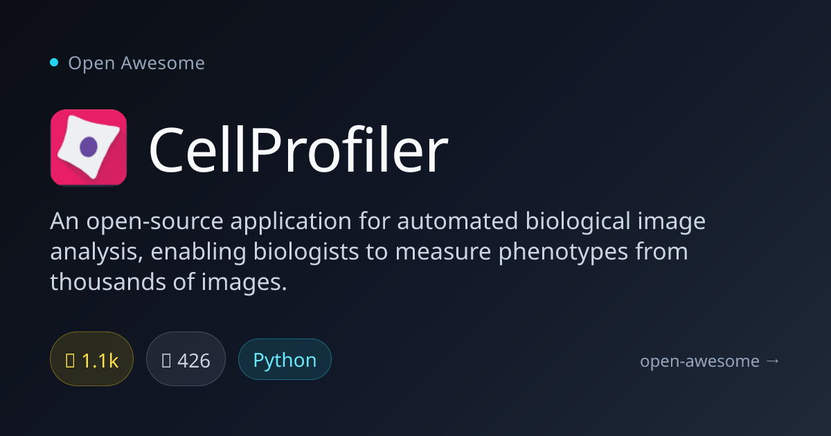CellProfiler — Automated Biological Image Analysis | Open Awesome