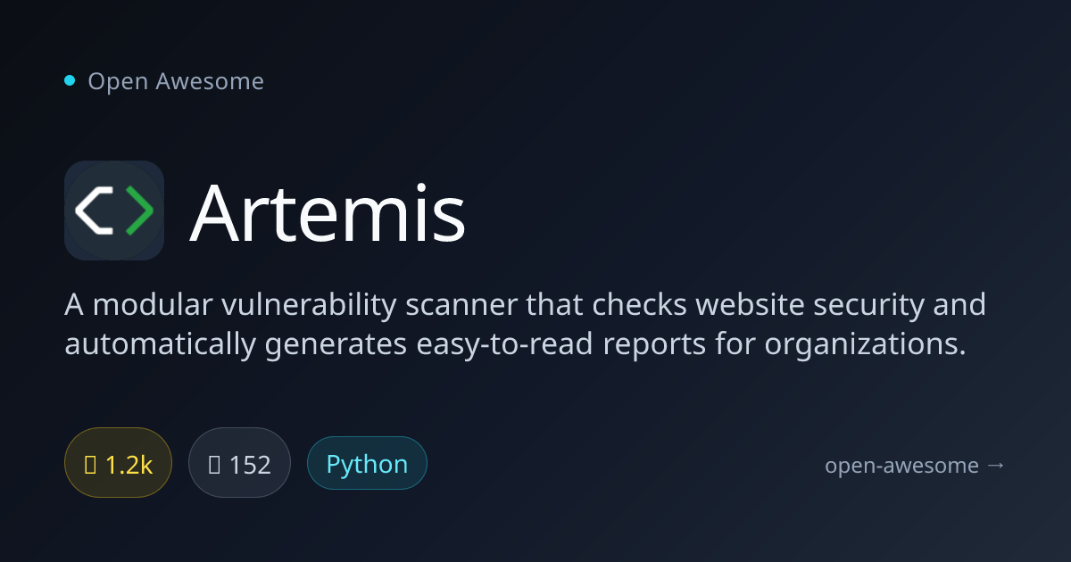 Artemis — Modular Website Vulnerability Scanner | Open Awesome
