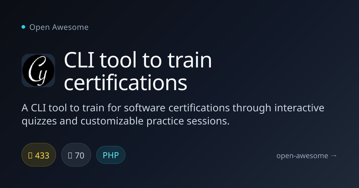 CLI tool to train certifications — Certification Practice CLI Tool ...