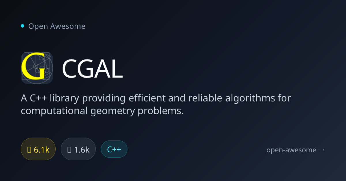 CGAL — C++ Computational Geometry Library | Open Awesome