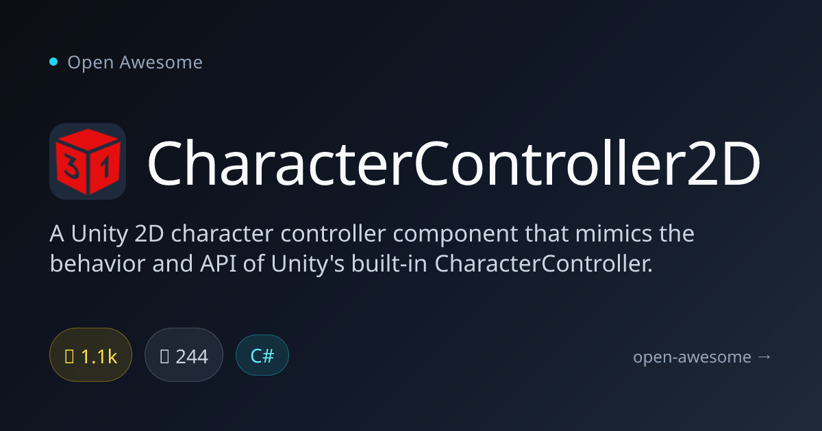 CharacterController2D — Unity 2D Character Controller | Open Awesome