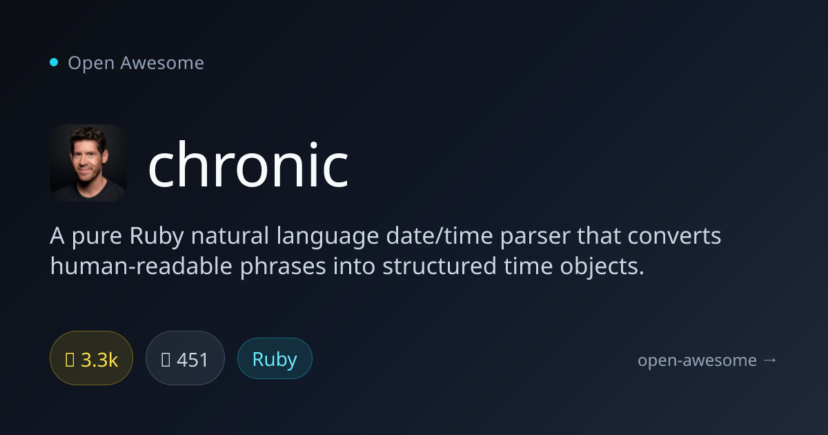 chronic — Ruby Natural Language Date Parser | Open Awesome
