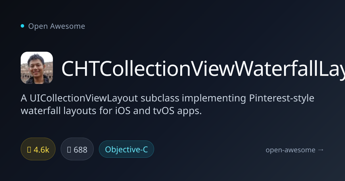 CHTCollectionViewWaterfallLayout — Pinterest-Style iOS Layout | Open ...