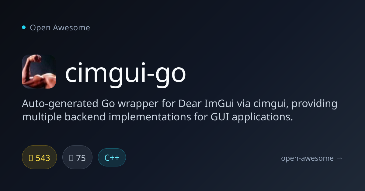 cimgui-go — Go Wrapper for Dear ImGui | Open Awesome