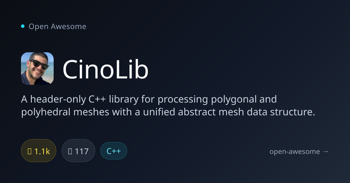 CinoLib — C++ Polygonal Mesh Processing Library | Open Awesome