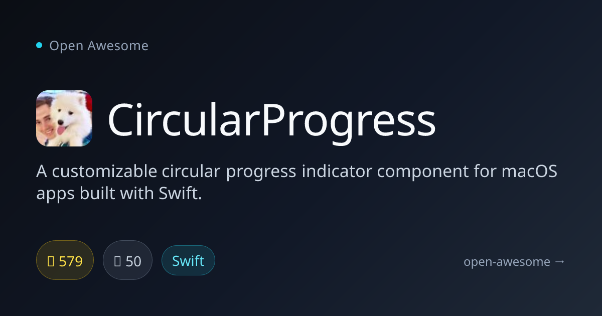 CircularProgress — Swift Circular Progress for macOS | Open Awesome
