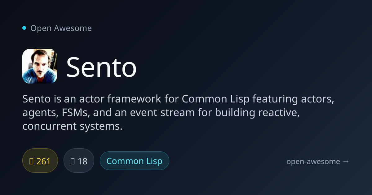 Sento — Common Lisp Actor Framework | Open Awesome