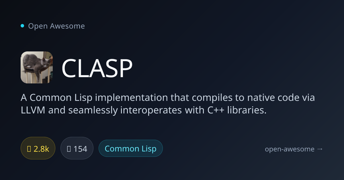 CLASP — Common Lisp to Native via LLVM | Open Awesome