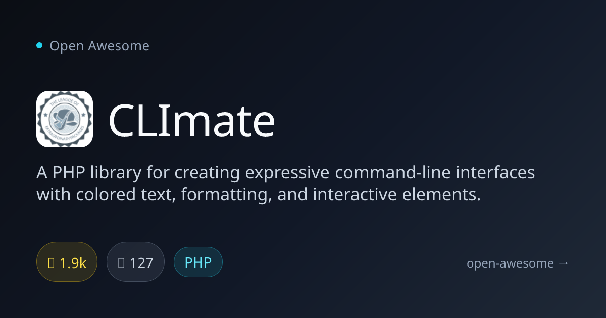 CLImate — PHP CLI Library | Open Awesome