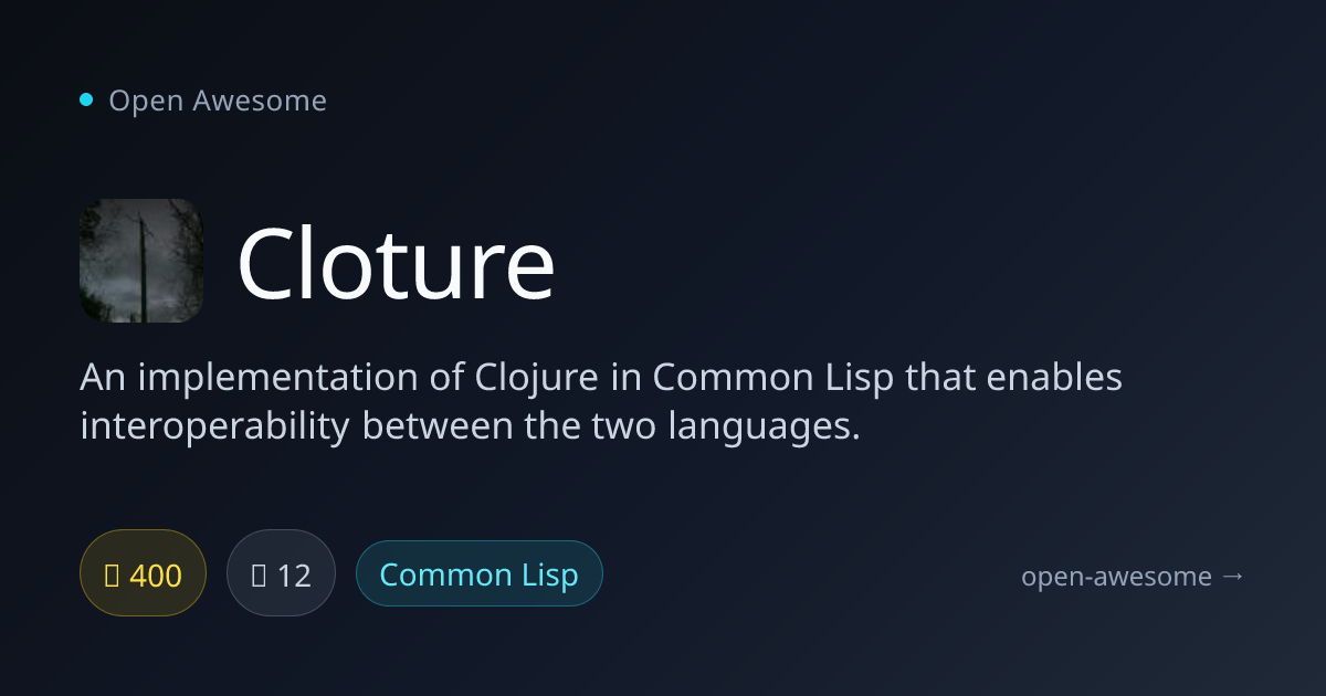 Cloture — Clojure in Common Lisp | Open Awesome
