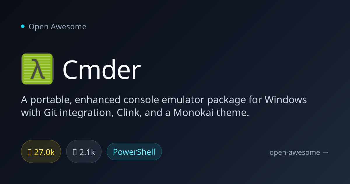 Cmder — Enhanced Windows Console Emulator | Open Awesome