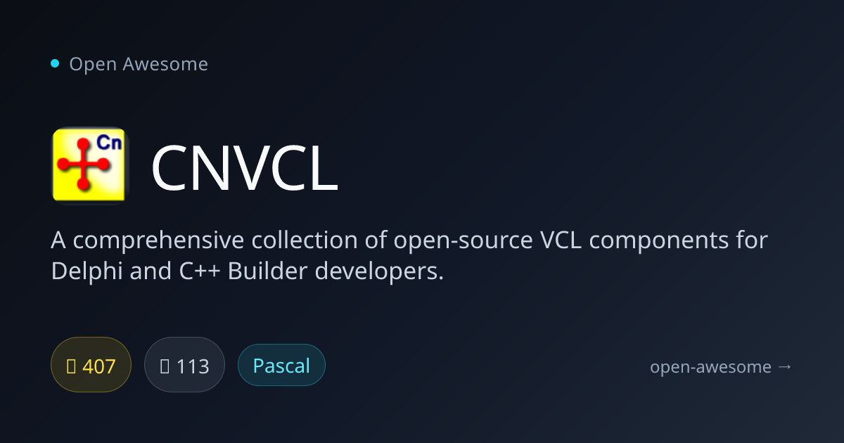 CNVCL — Open-Source VCL Components | Open Awesome