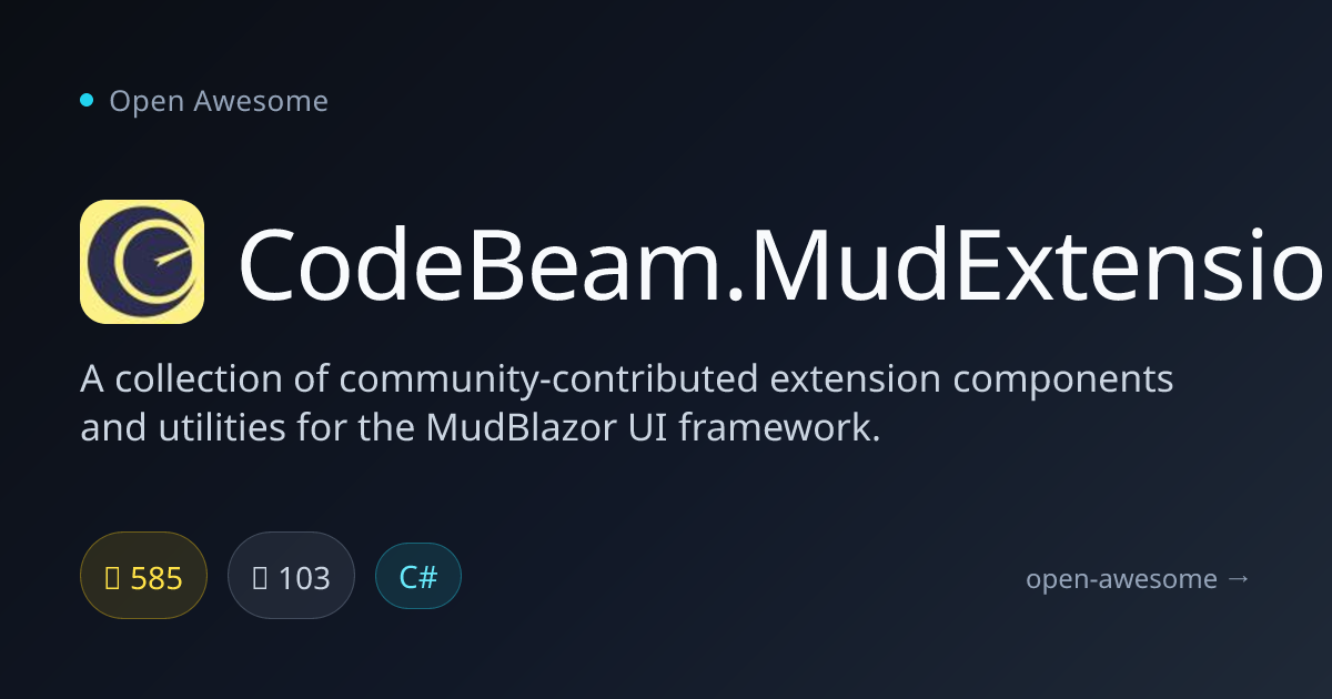 CodeBeam.MudExtensions — MudBlazor Extension Components | Open Awesome