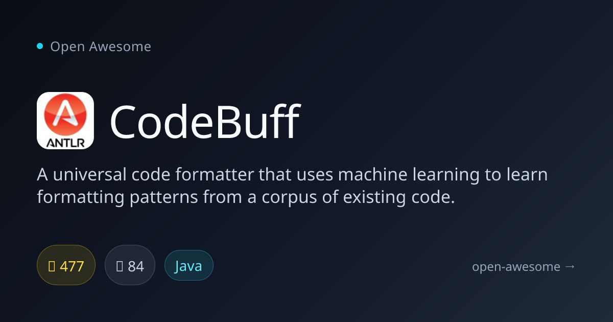 CodeBuff — ML-Powered Code Formatter | Open Awesome