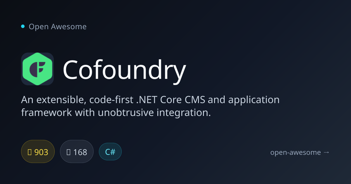Cofoundry — Extensible .NET Core CMS Framework | Open Awesome