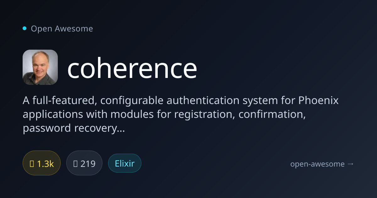 coherence — Full-Featured Phoenix Authentication | Open Awesome