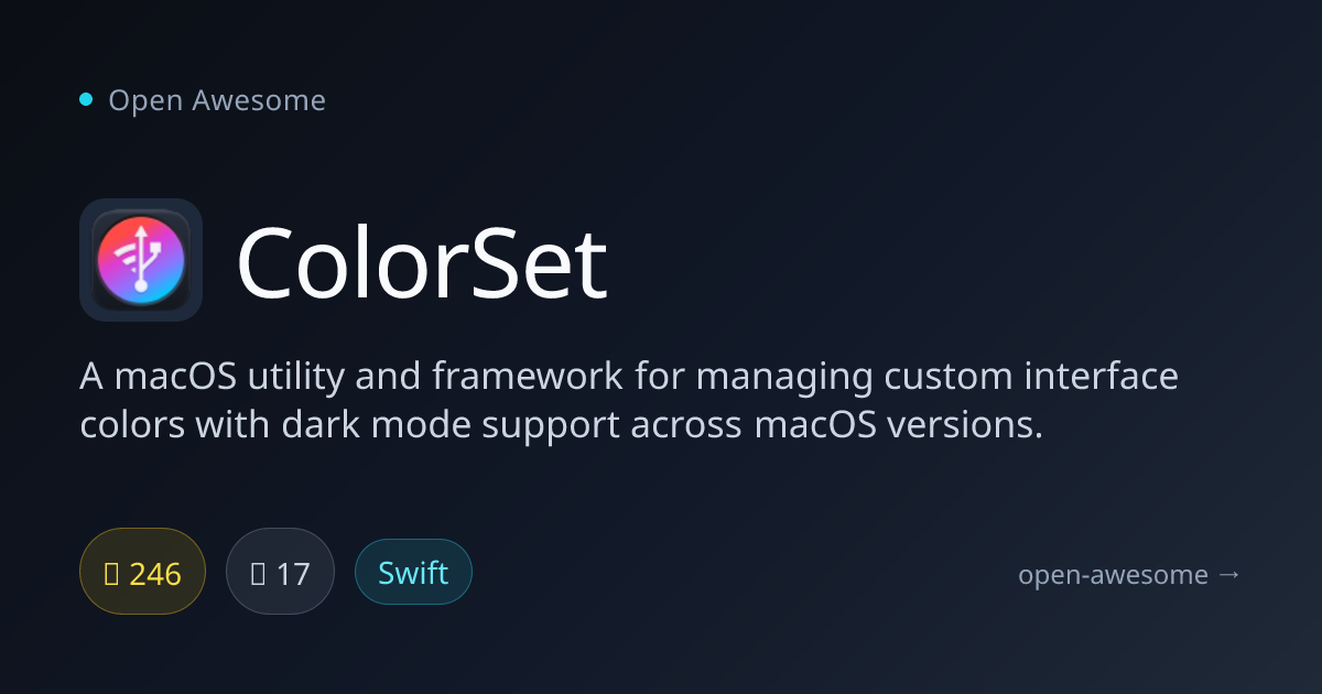 ColorSet — macOS Interface Color Manager | Open Awesome