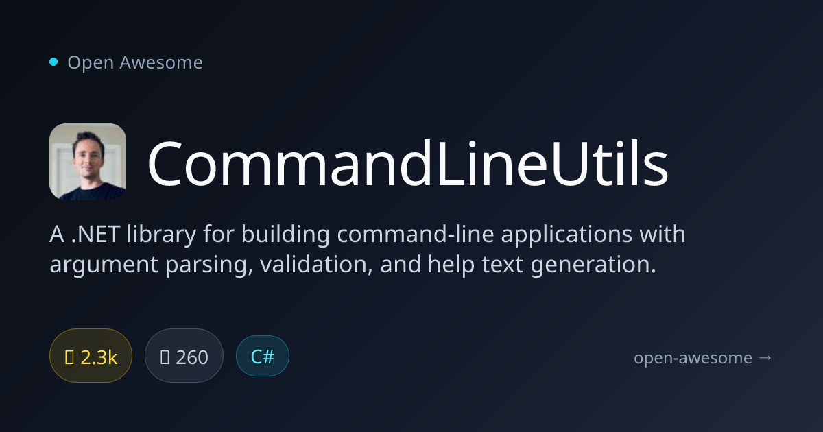 CommandLineUtils — .NET CLI Application Library | Open Awesome
