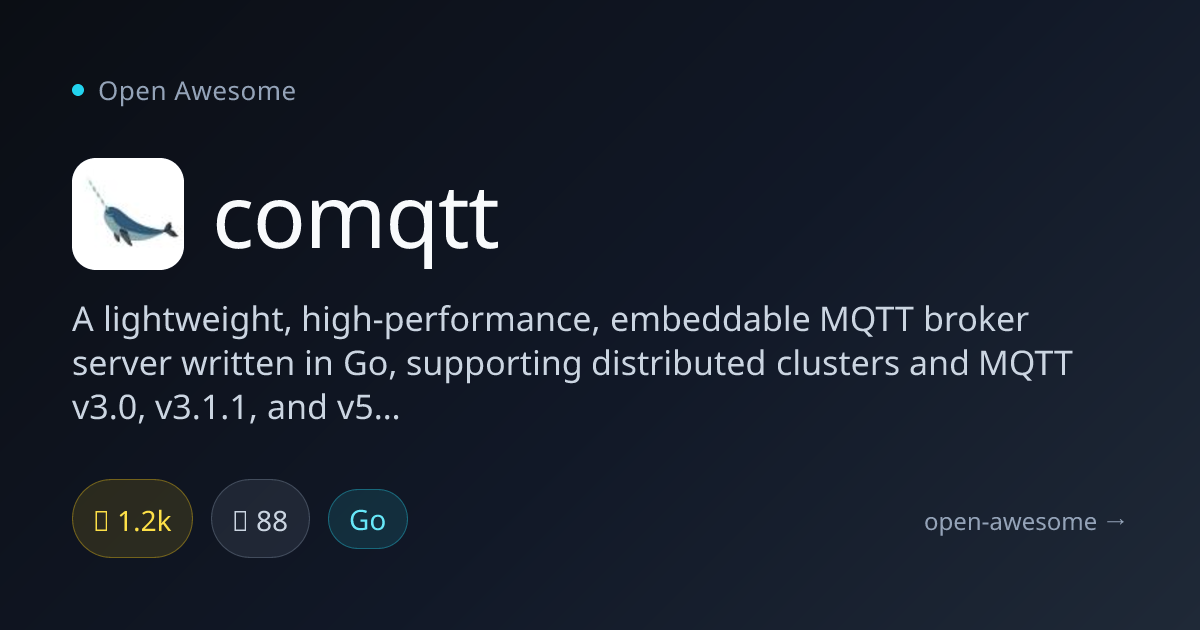 comqtt — Embeddable MQTT Broker | Open Awesome