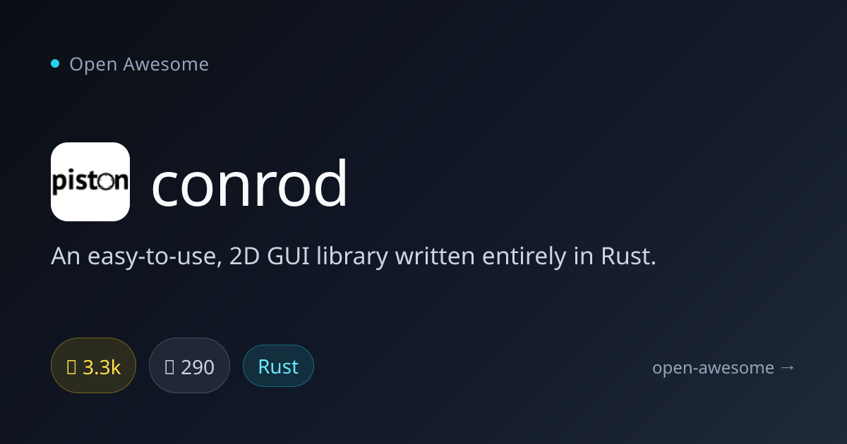 conrod — Easy-to-Use 2D GUI Library in Rust | Open Awesome
