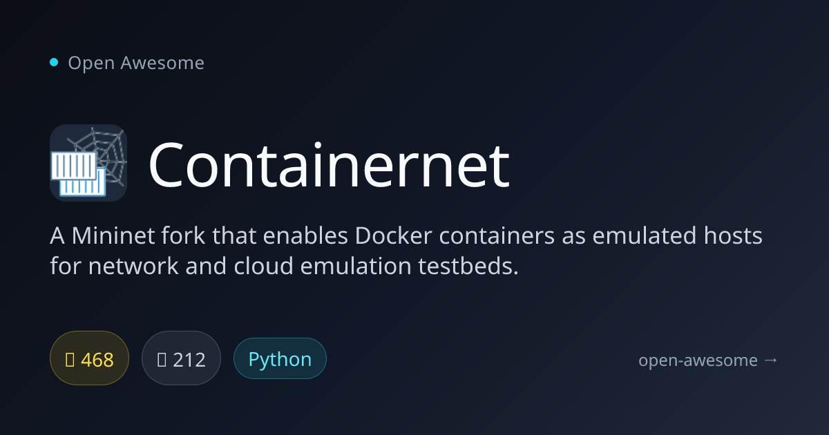 Containernet — Docker Network Emulation Tool | Open Awesome
