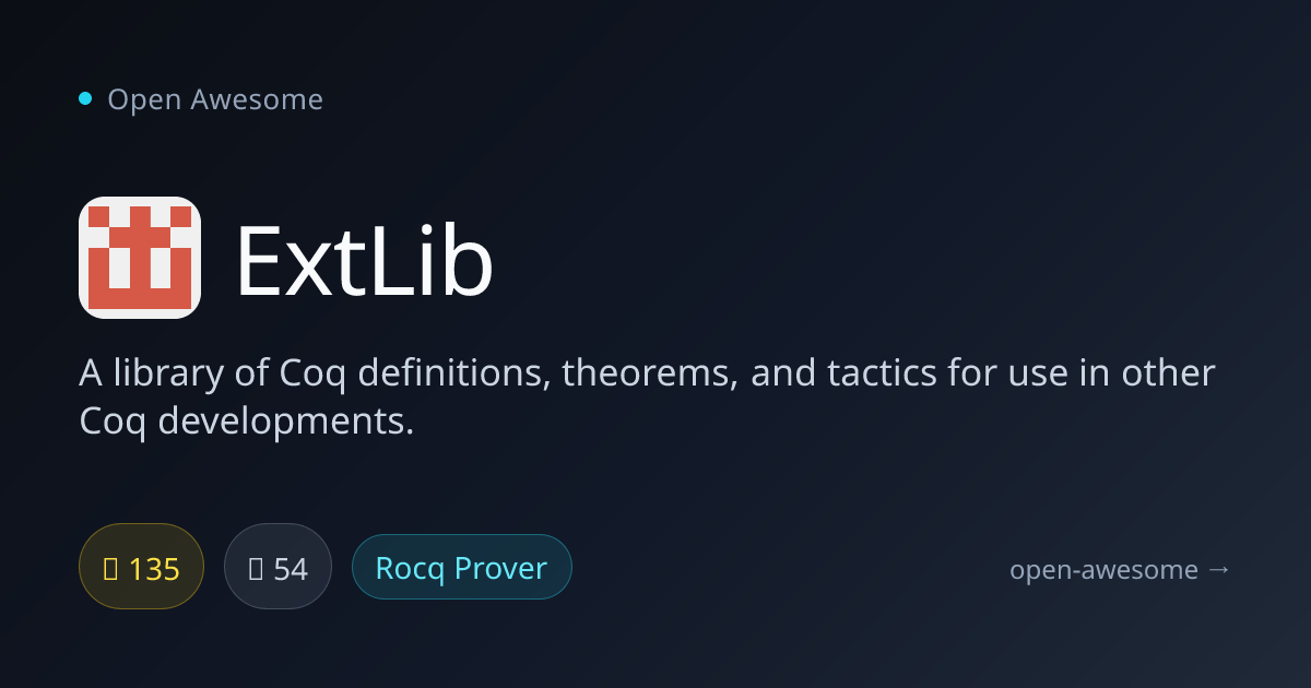 ExtLib — Coq Library for Theorem Proving | Open Awesome