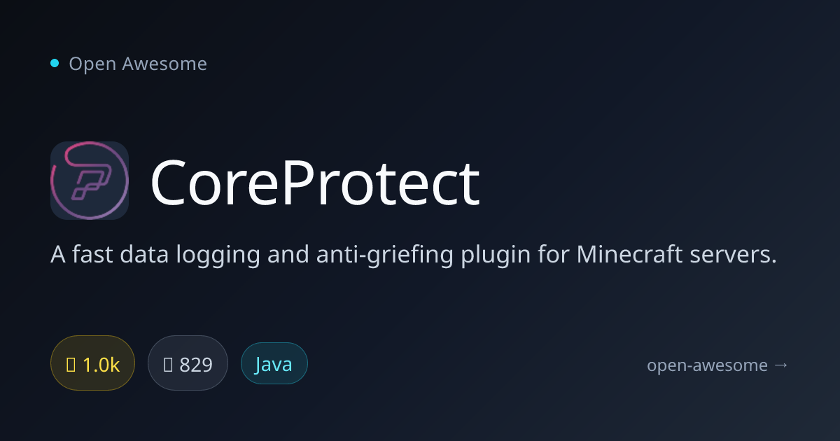 CoreProtect — Minecraft Data Logging Plugin | Open Awesome