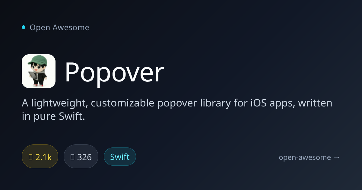 Popover — Lightweight iOS Popover Library | Open Awesome