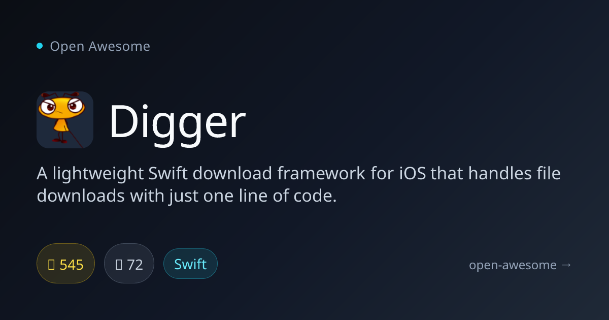 Digger — Lightweight Swift Download Framework | Open Awesome