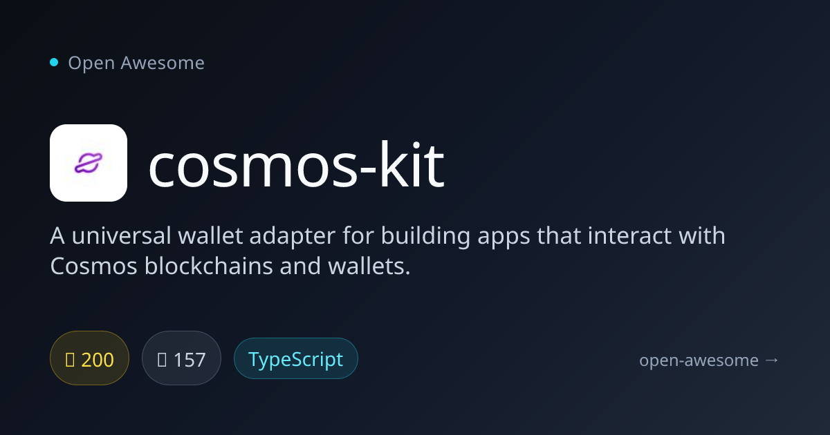 cosmos-kit — Cosmos Blockchain Wallet Adapter | Open Awesome