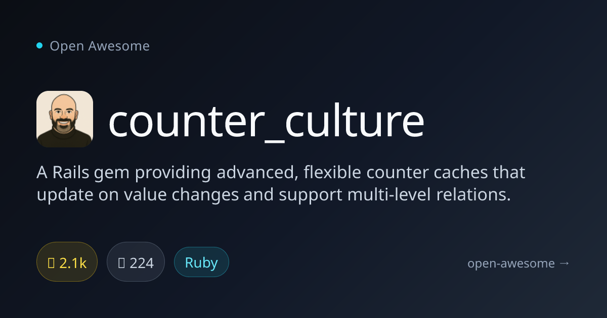 counter_culture — Advanced Rails Counter Caches | Open Awesome