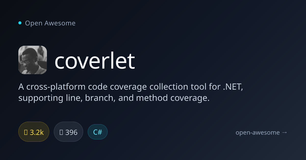 coverlet — Cross-Platform .NET Code Coverage | Open Awesome