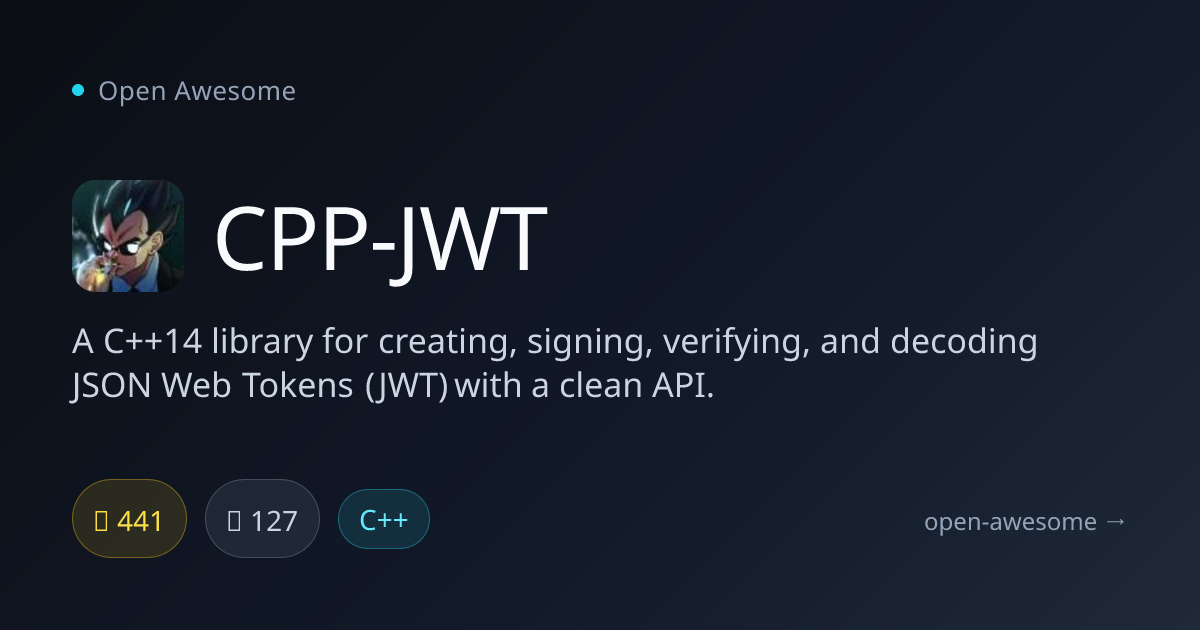CPP-JWT — C++ JSON Web Token Library | Open Awesome