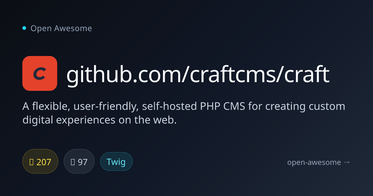 github.com/craftcms/craft — Flexible Self-Hosted PHP CMS | Open Awesome