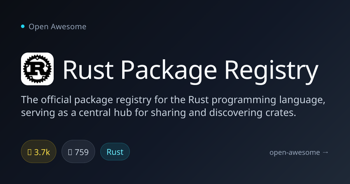 Rust Package Registry — Official Rust Crate Registry | Open Awesome