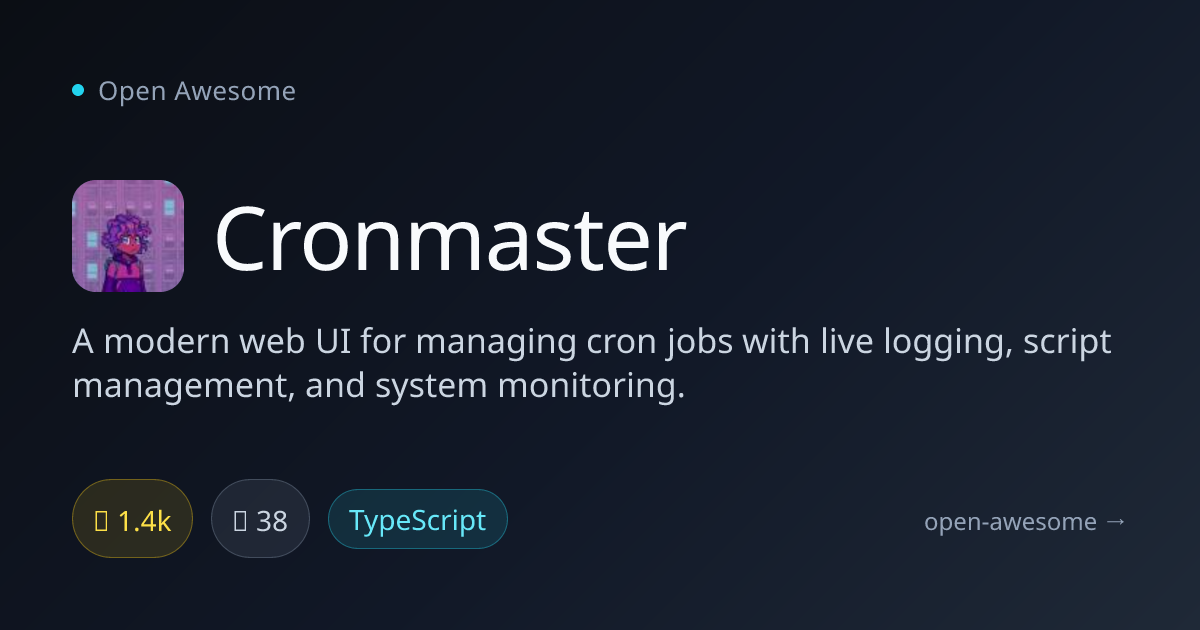 Cronmaster — Web UI for Cron Job Management | Open Awesome