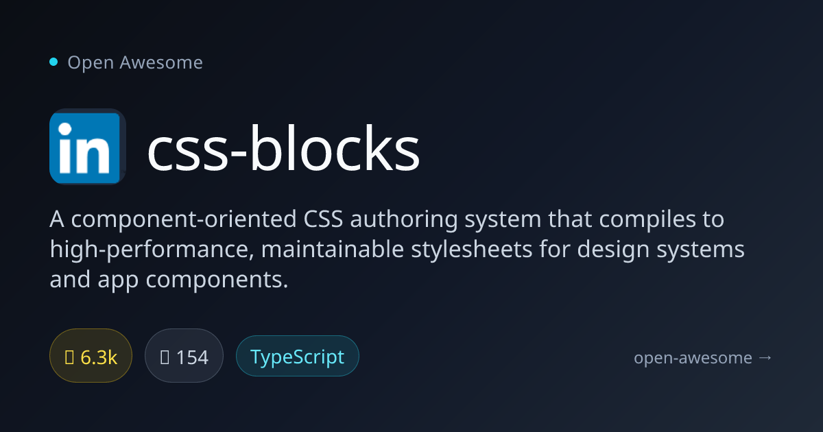 css-blocks — Component-Oriented CSS System | Open Awesome