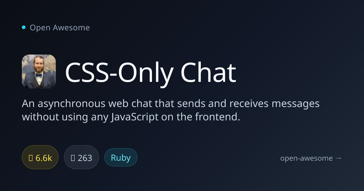 CSS-Only Chat — JavaScript-Free Web Chat | Open Awesome