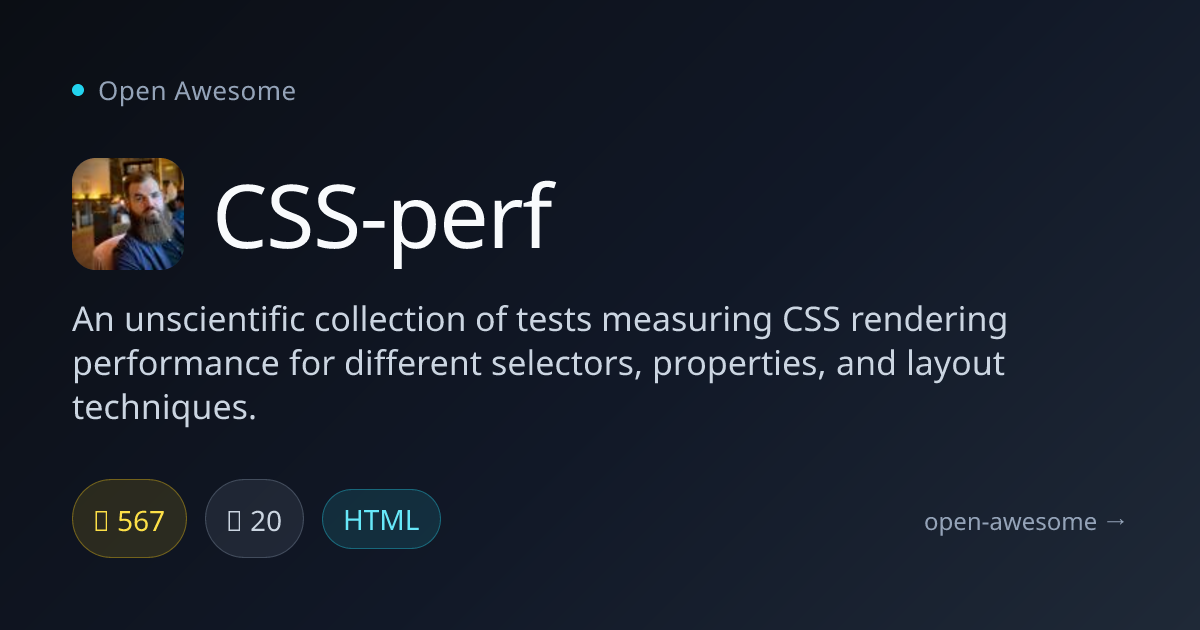 CSS-perf — CSS Rendering Performance Tests | Open Awesome