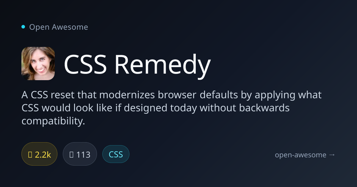 CSS Remedy — Modern CSS Reset | Open Awesome