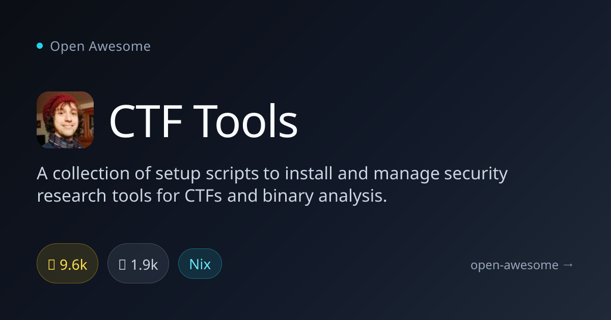 CTF Tools — Security Research Tool Collection | Open Awesome