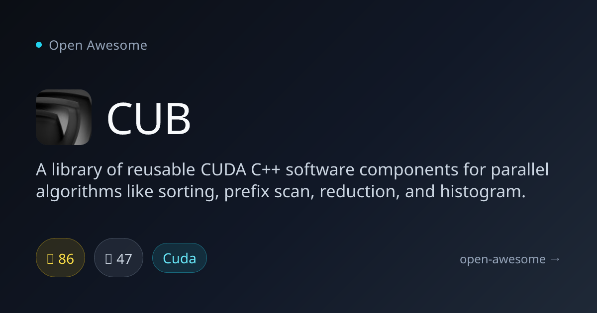 CUB — CUDA C++ Parallel Algorithms | Open Awesome