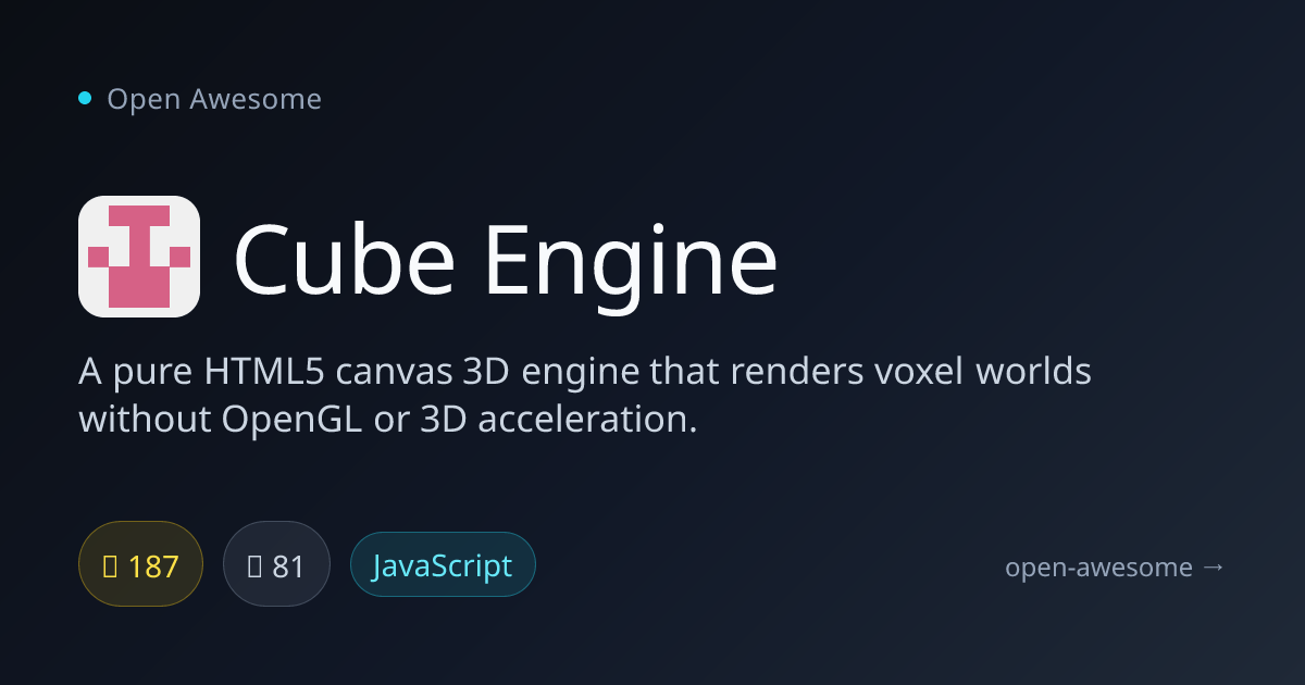 Cube Engine — HTML5 Canvas 3D Engine | Open Awesome